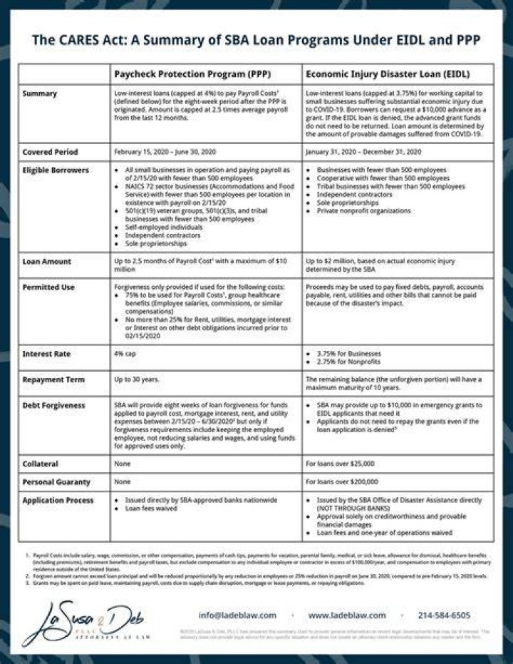 Do you have to pay back the CARES Act SBA loan?