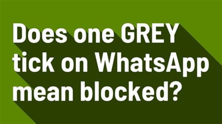 Does 1 GREY tick on WhatsApp mean I'm blocked?