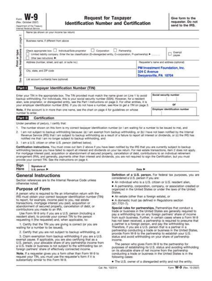 Does a church need to fill out a W9?