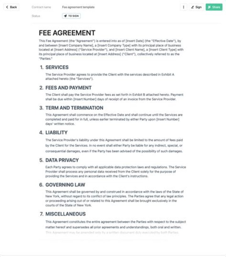 Does a fee agreement need to be signed?