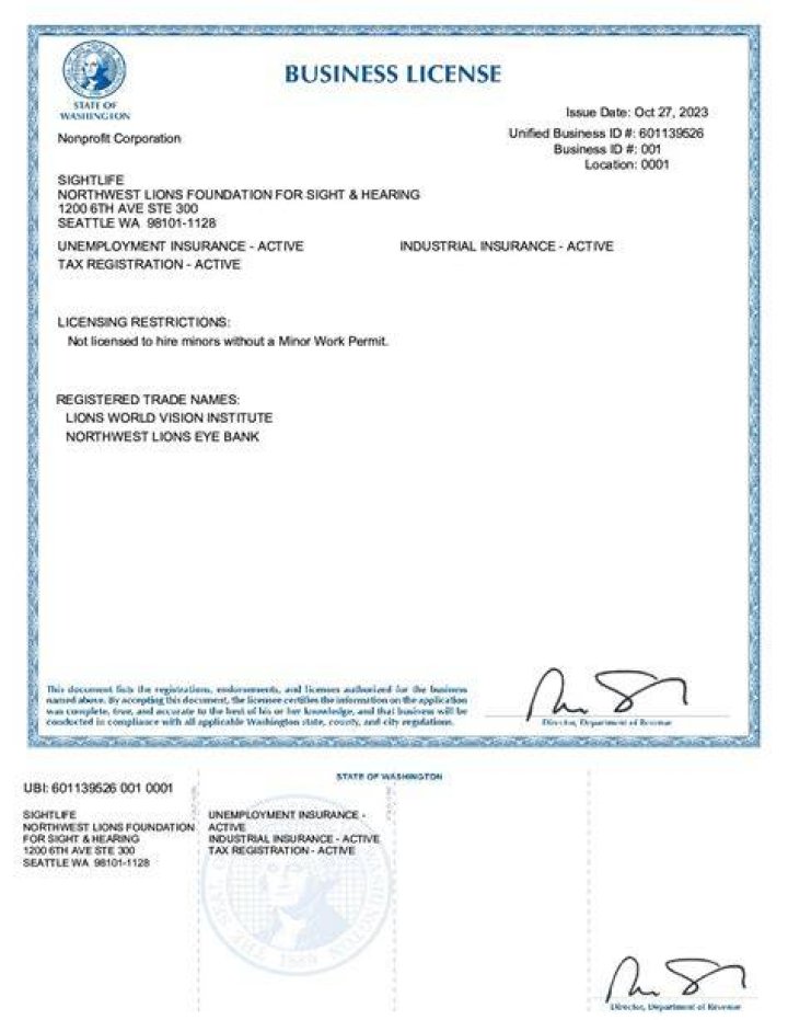 Does a nonprofit need a business license in Washington state?