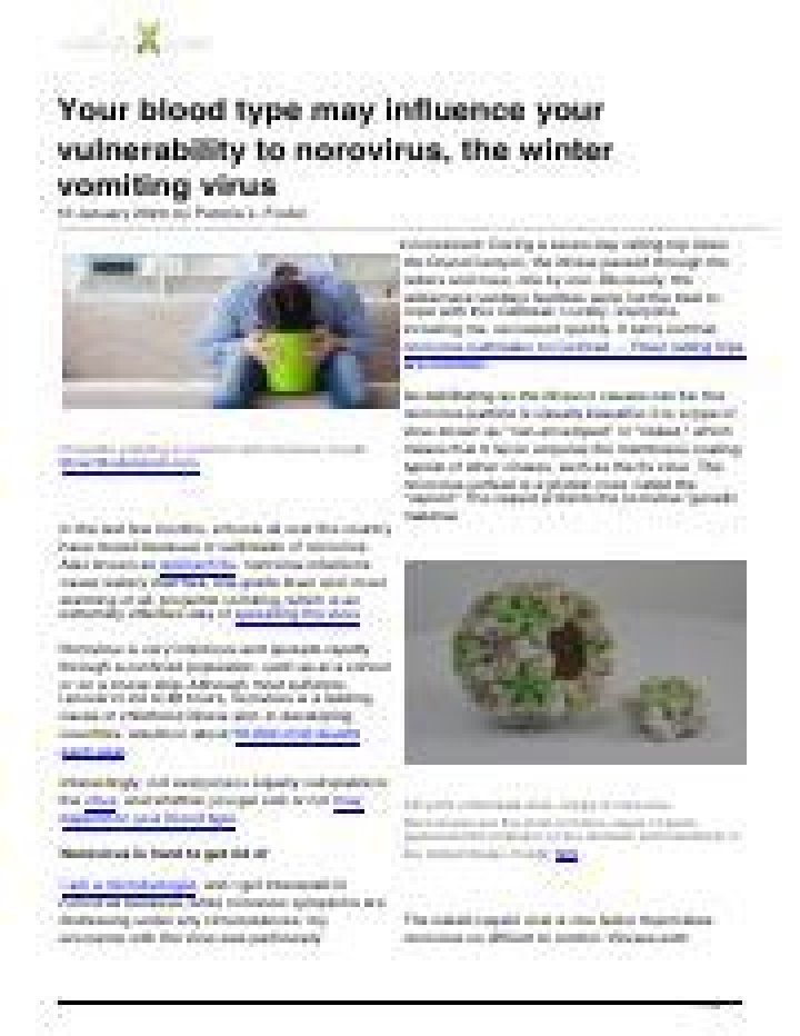 Does blood type affect norovirus?