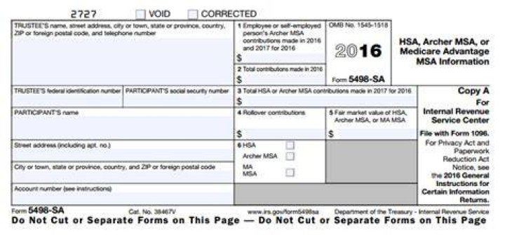 Does Box 2 of form 5498-SA include employer contributions?