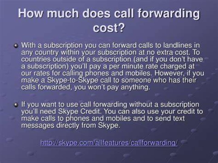 Does call forwarding cost money?