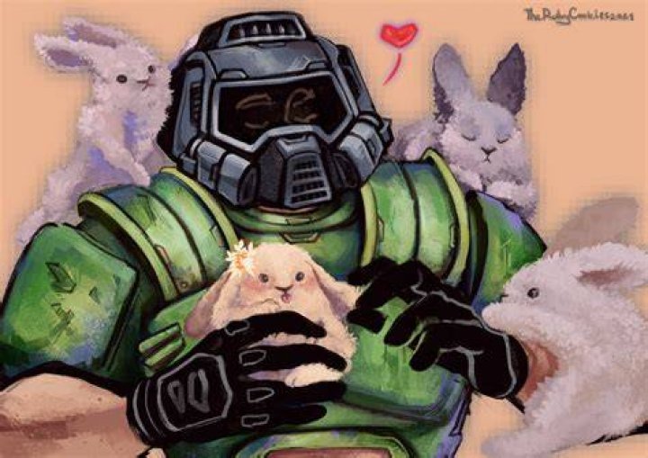 Does Doomguy have a pet rabbit?