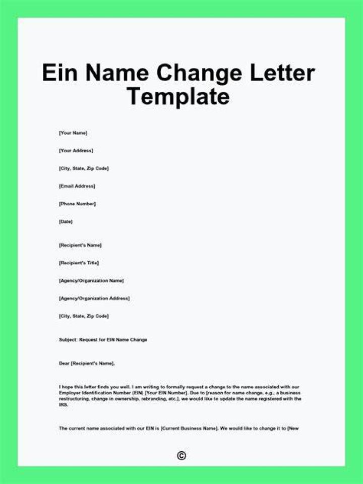 Does EIN change with name change?