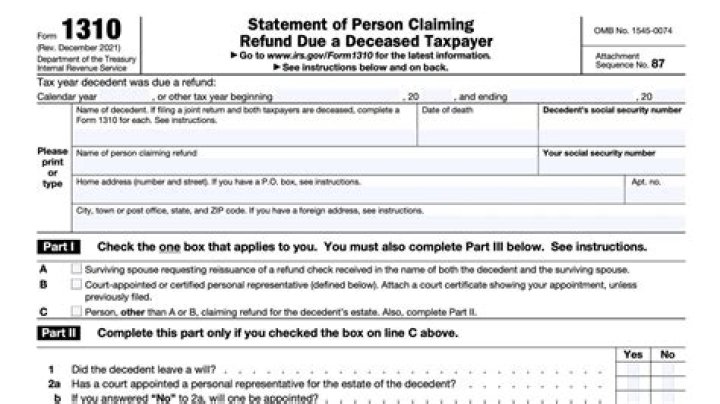 Does form 1310 need to be mailed?