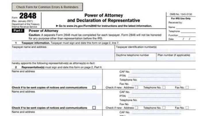 Does form 2848 need to be notarized?