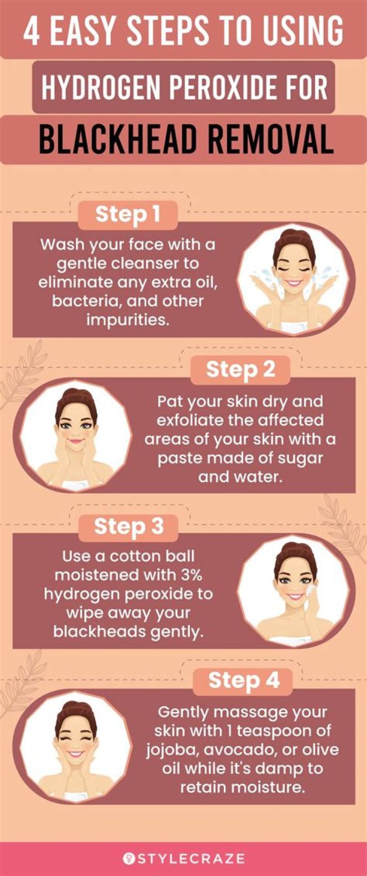 Does hydrogen peroxide dissolve blackheads?