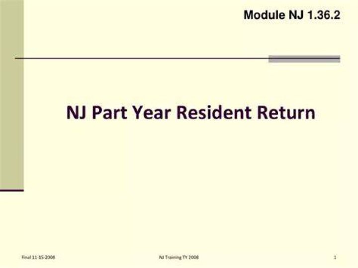 Does New Jersey have a part year resident return?