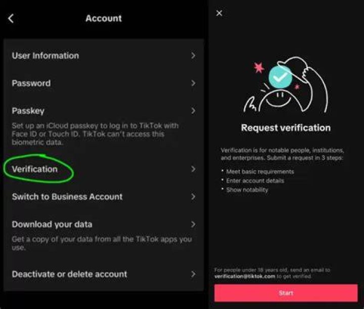 Does TikTok email you to get verified?