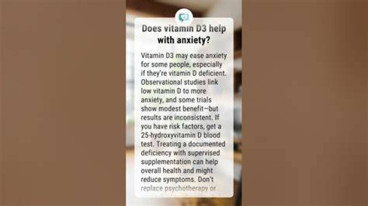 Does vitamin d3 help with anxiety?