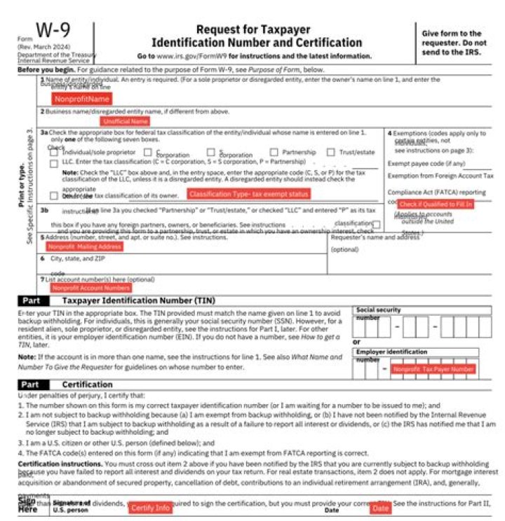 Does W9 have tax ID?
