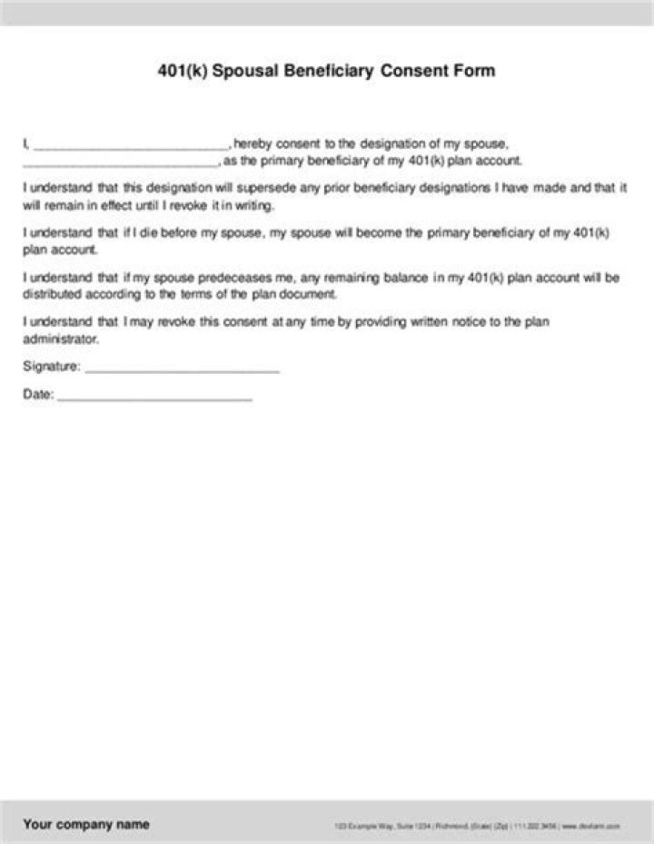 Does your spouse have to be the beneficiary on your 401k?