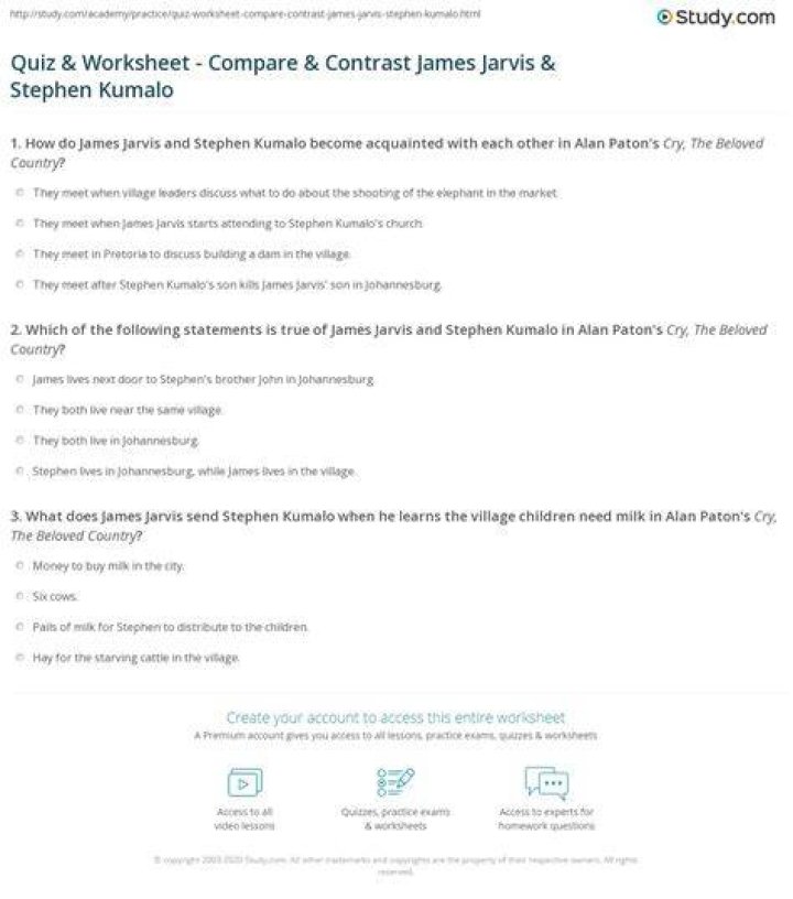 How are James Jarvis and Stephen Kumalo different?