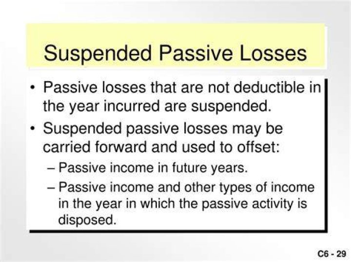 How are suspended passive losses used?