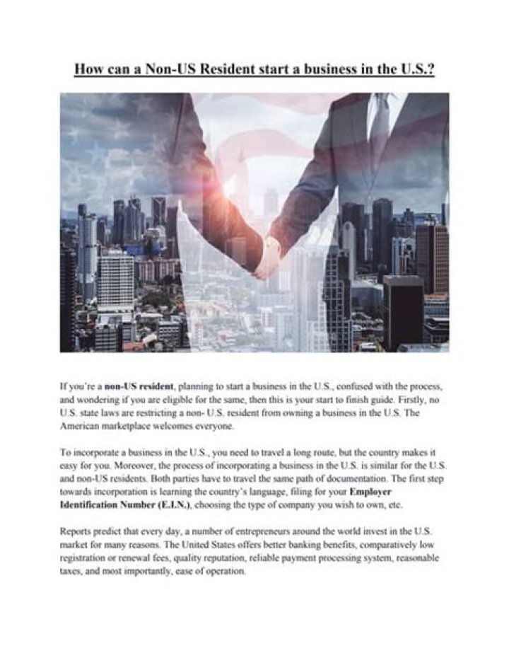 How can a non-resident start a business in USA?