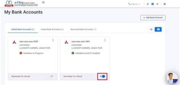 How can I change my bank account for income tax return?