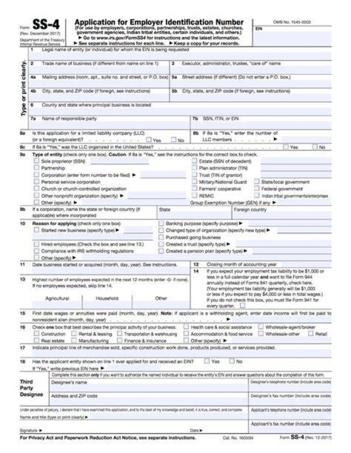 How can I get a copy of my ss4 form?