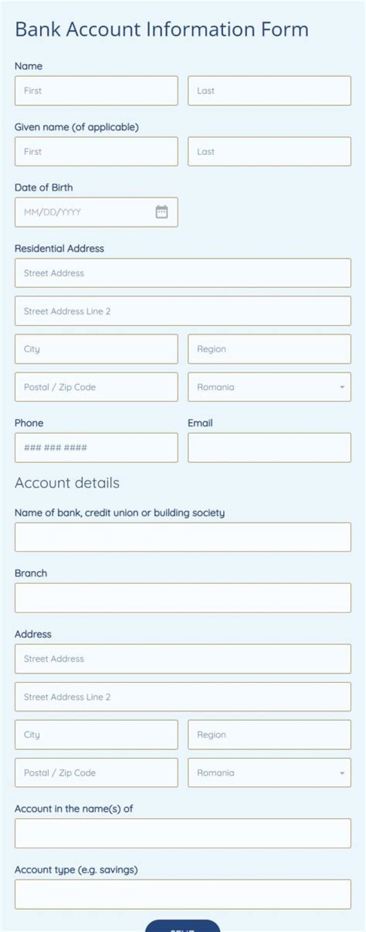How can I get bank account information?