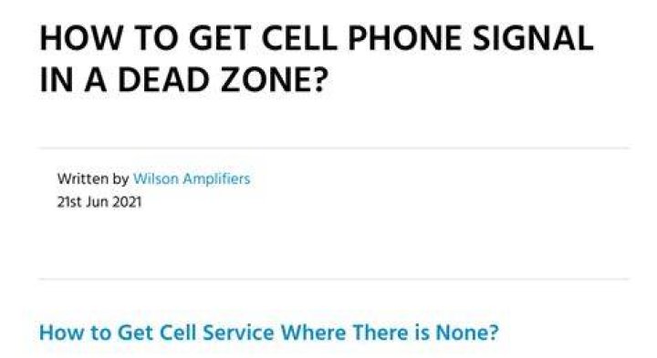 How can I get cell service in a dead area?