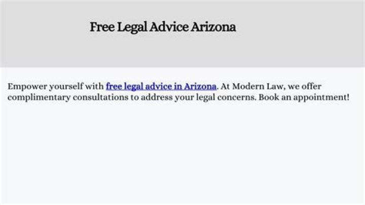 How can I get free legal advice in Arizona?