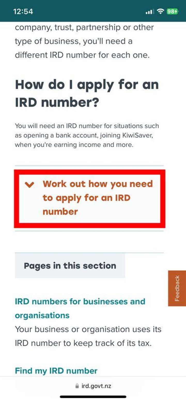 How can I get my IRD number back?
