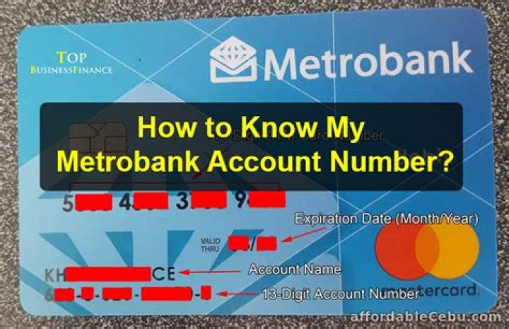 How can I know my account number in Metrobank?