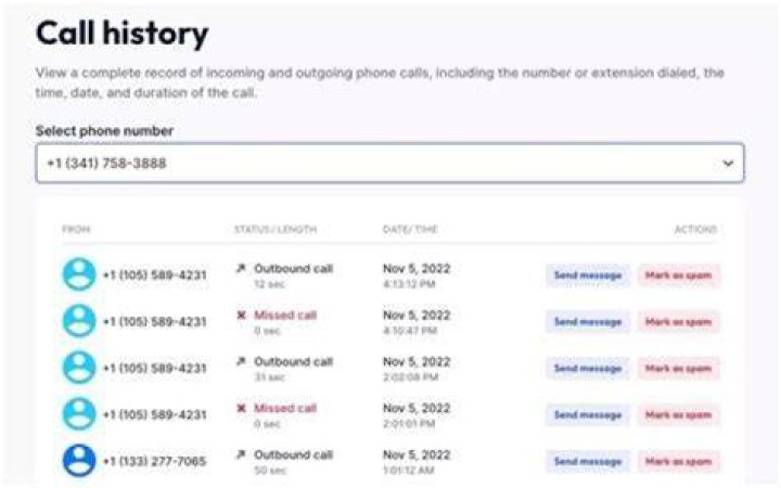 How can I see last month call history?