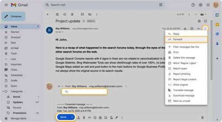 How can you tell if a forwarded email has been altered?