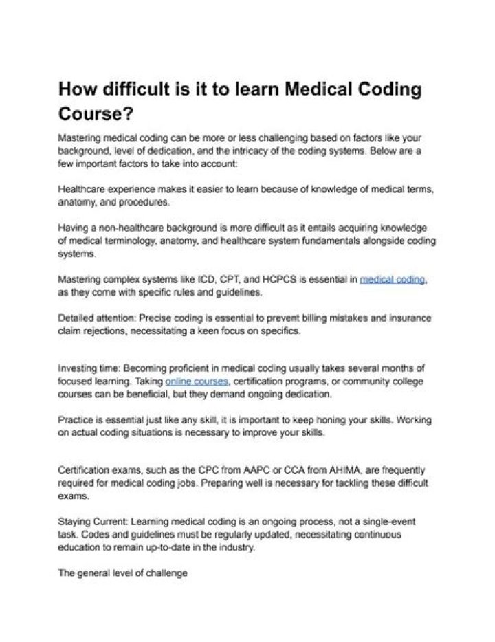 How difficult is medical coding?