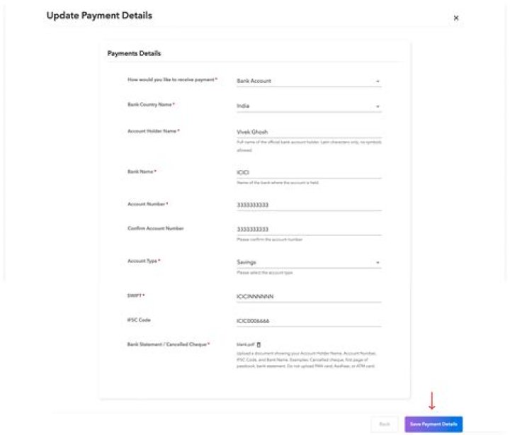 How do I change my bank details on EFTPS?