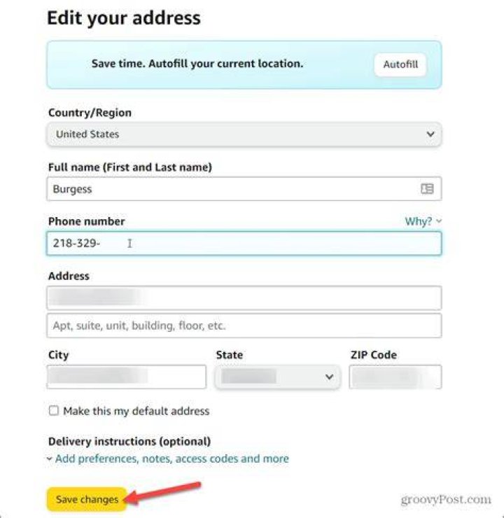 How do I change my information to a new address?