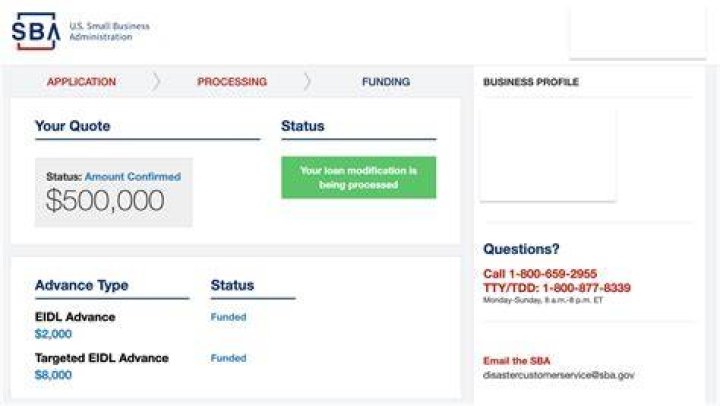 How do I check on my SBA EIDL loan?