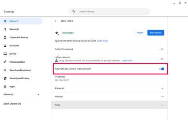 How do I connect to a network on Google Chrome?