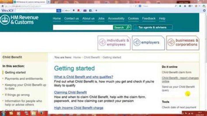 How do I contact child benefit by phone?