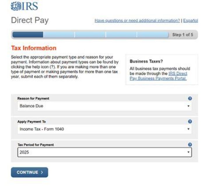 How do I contact IRS Direct pay?