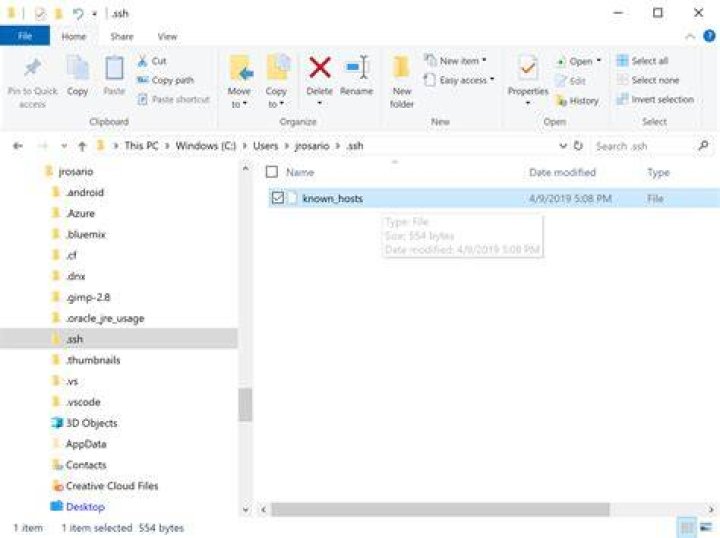 How do I create a .SSH folder in Windows?