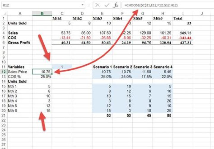 How do I create two scenarios in Excel?