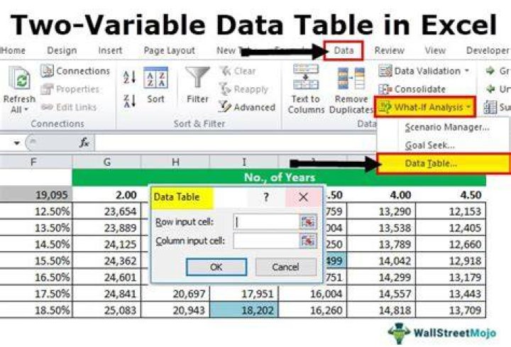 How do I create two variables in Excel?