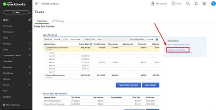 How do I delete a sales tax return in QuickBooks?