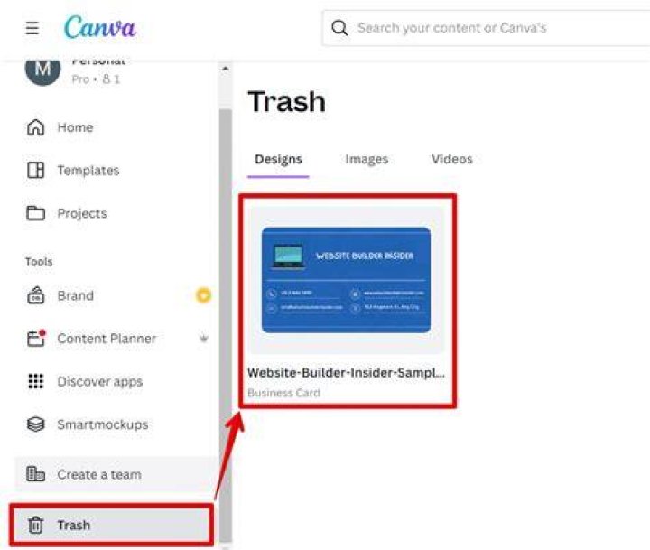 How do I delete a shared design on Canva?