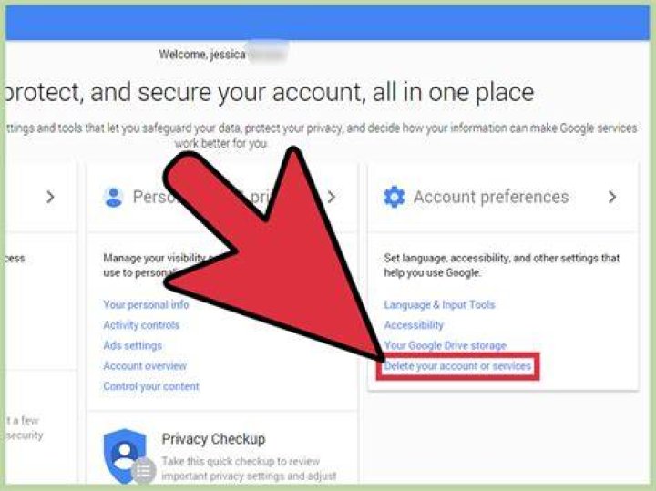 How do I delete an account on Google?