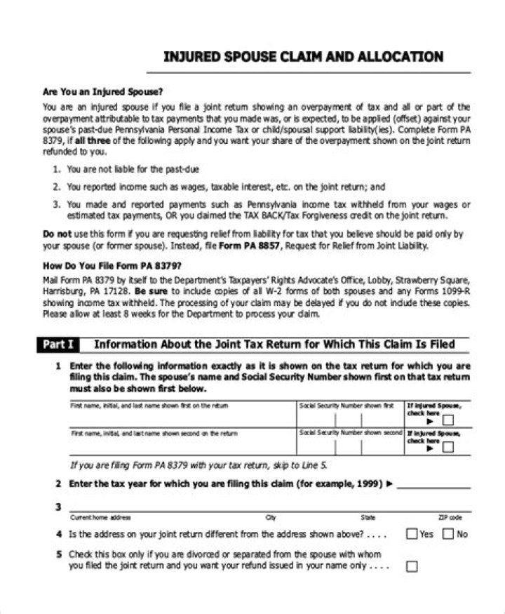 How do I file an injured spouse for a stimulus?