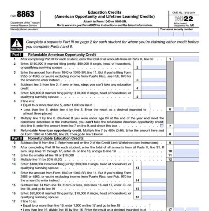 How do I fill out Form 8863 for Lifetime Learning Credit?