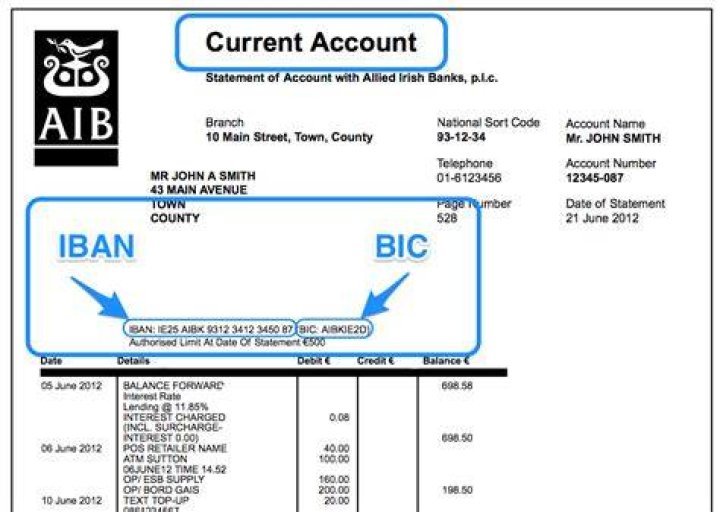 How do I find my BIC code Ulster Bank?