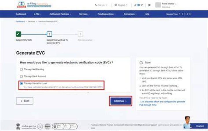 How do I find my EVC code?