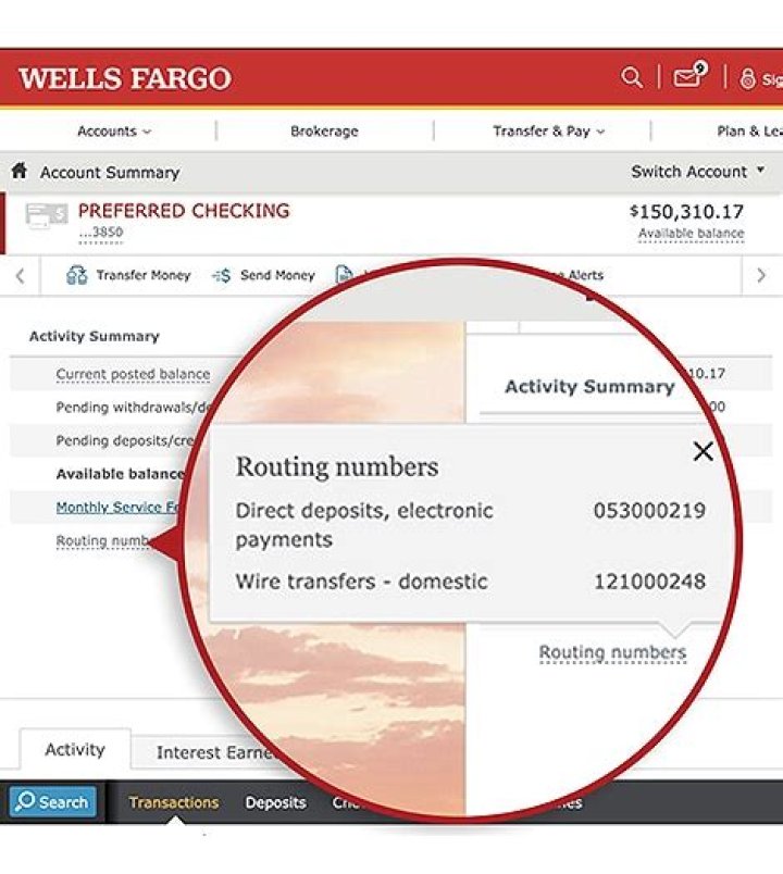 How do I find my routing number for Wells Fargo?