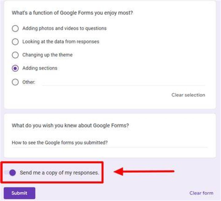 How do I find my submitted Google forms?