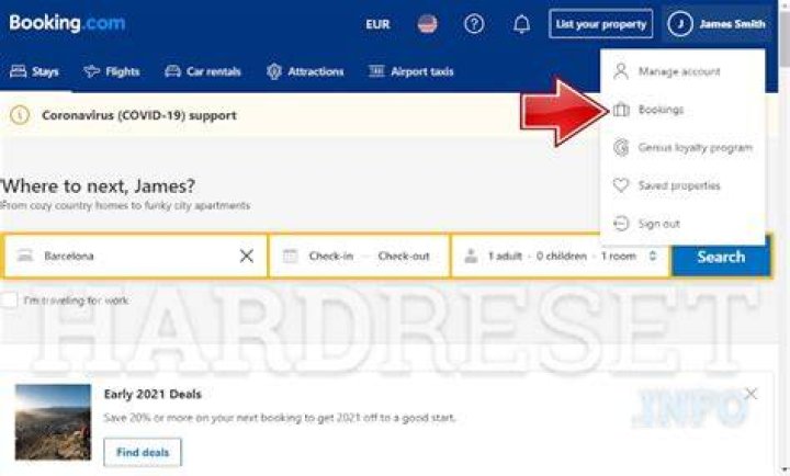 How do I find old bookings on booking com?
